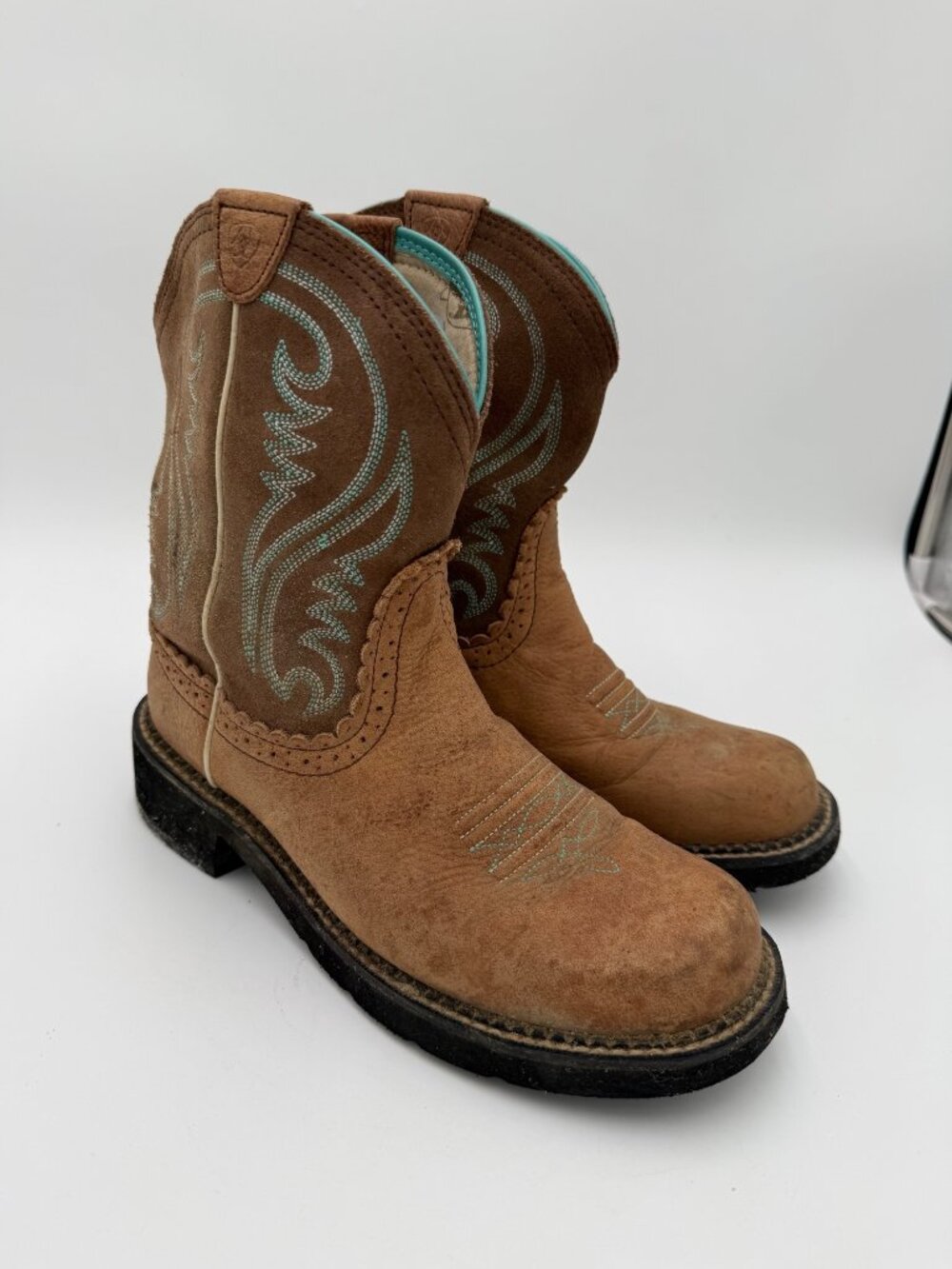Ariat Fatbaby Womens 9.5 Boots Western Cowboy Brown Leather Embroidered